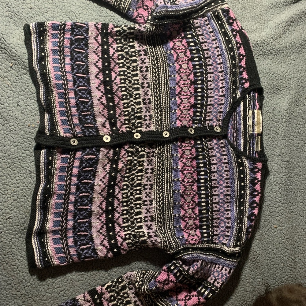 Sigrid Olsen hand knit Patterned Sweater
